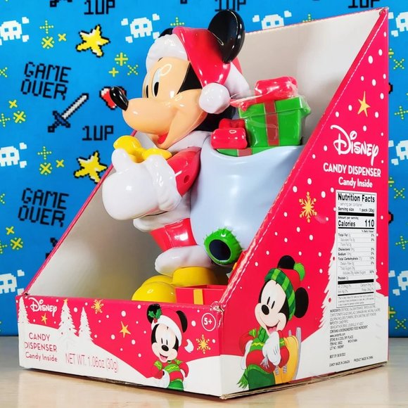 Disney Mickey Mouse 10" Christmas Santa Candy Dispenser Limited Edition New - Picture 3 of 12